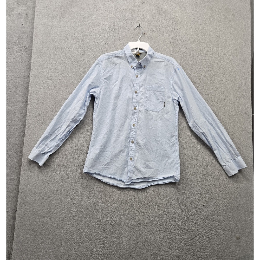 Eddie Bauer Men Button Up Shirt M Light Blue Travex Classic Fit Mesh Long Sleeve